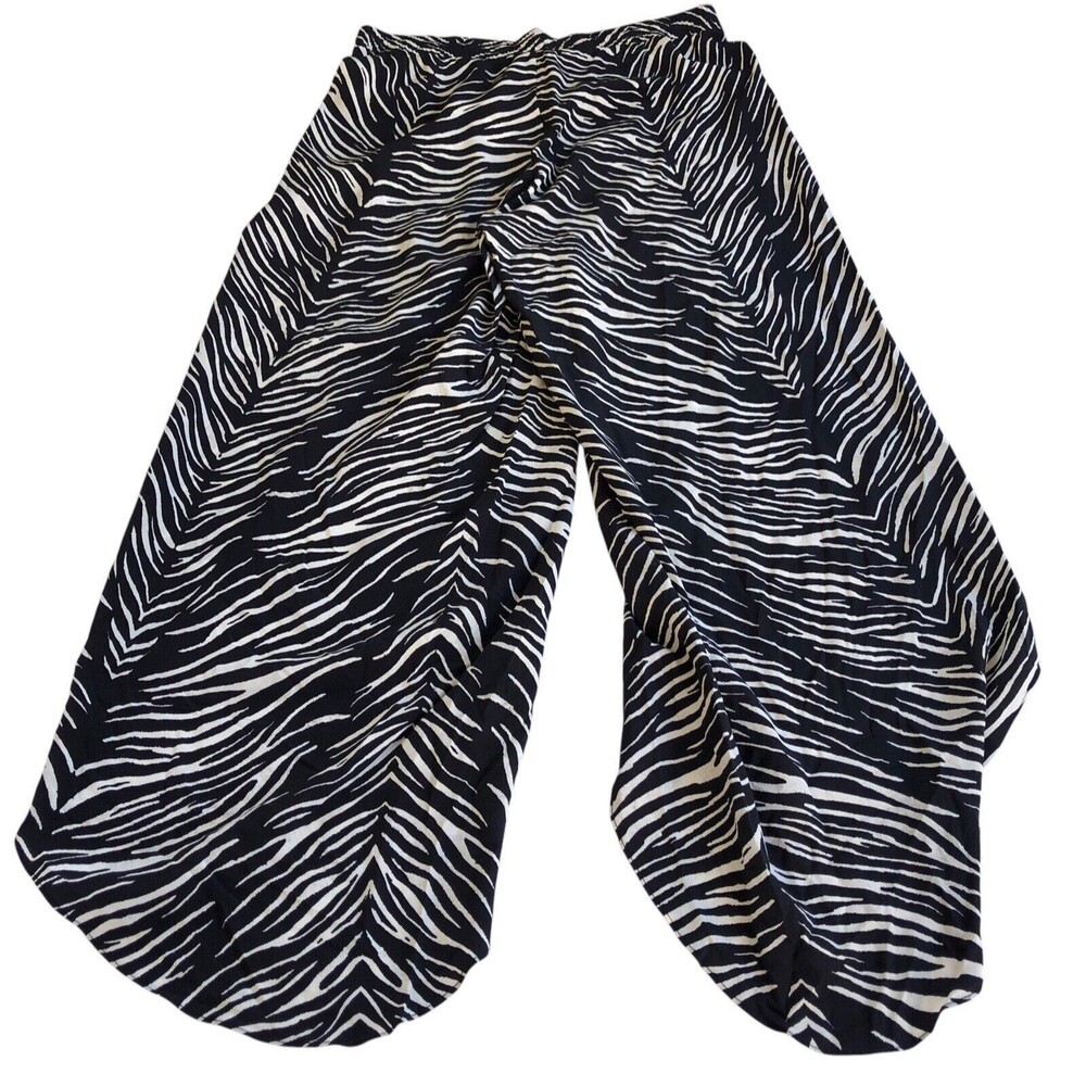 Haute Hippie Tribe Zebra Print Gauze Wide Leg Pant Size M